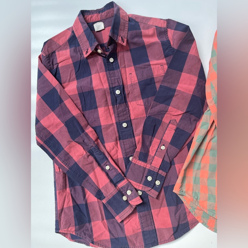 Crewcuts pink and blue button down size 10